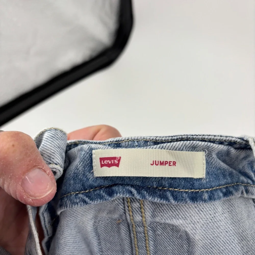 Levi Kids Jumper Size 10‎ REG Blue Denim Acid Wash Bib Front Vintage 90's Style